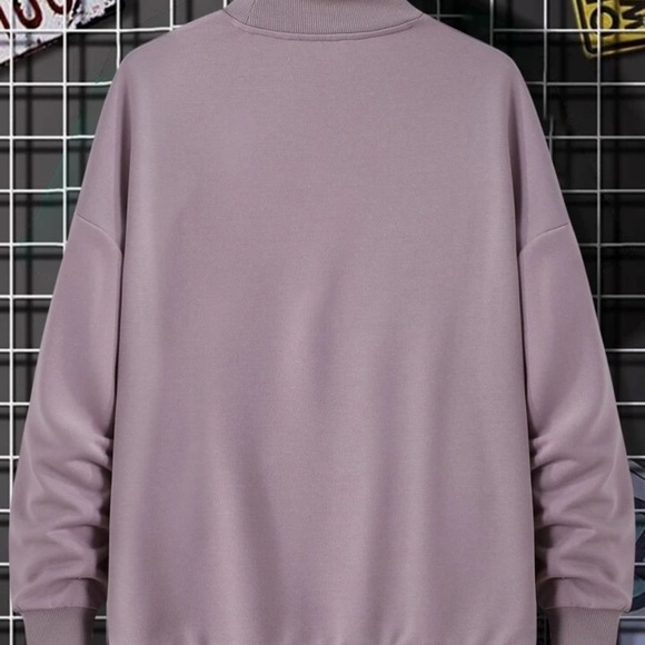 Manfinity Letter Graphic Mock Neck Drop Shoulder Sweatshirt - Picture 3 of 3